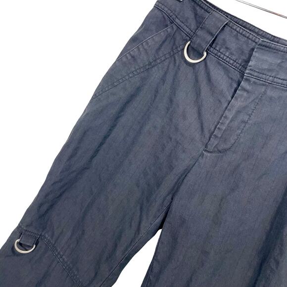 Vintage Y2K 00s Banana Republic Black D-Ring Cropped Trouser Size 2 Relaxed Fit - Picture 3 of 12